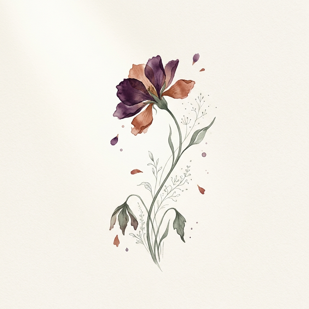 Ilustração em aquarela da família emocional: Desalento e desespero