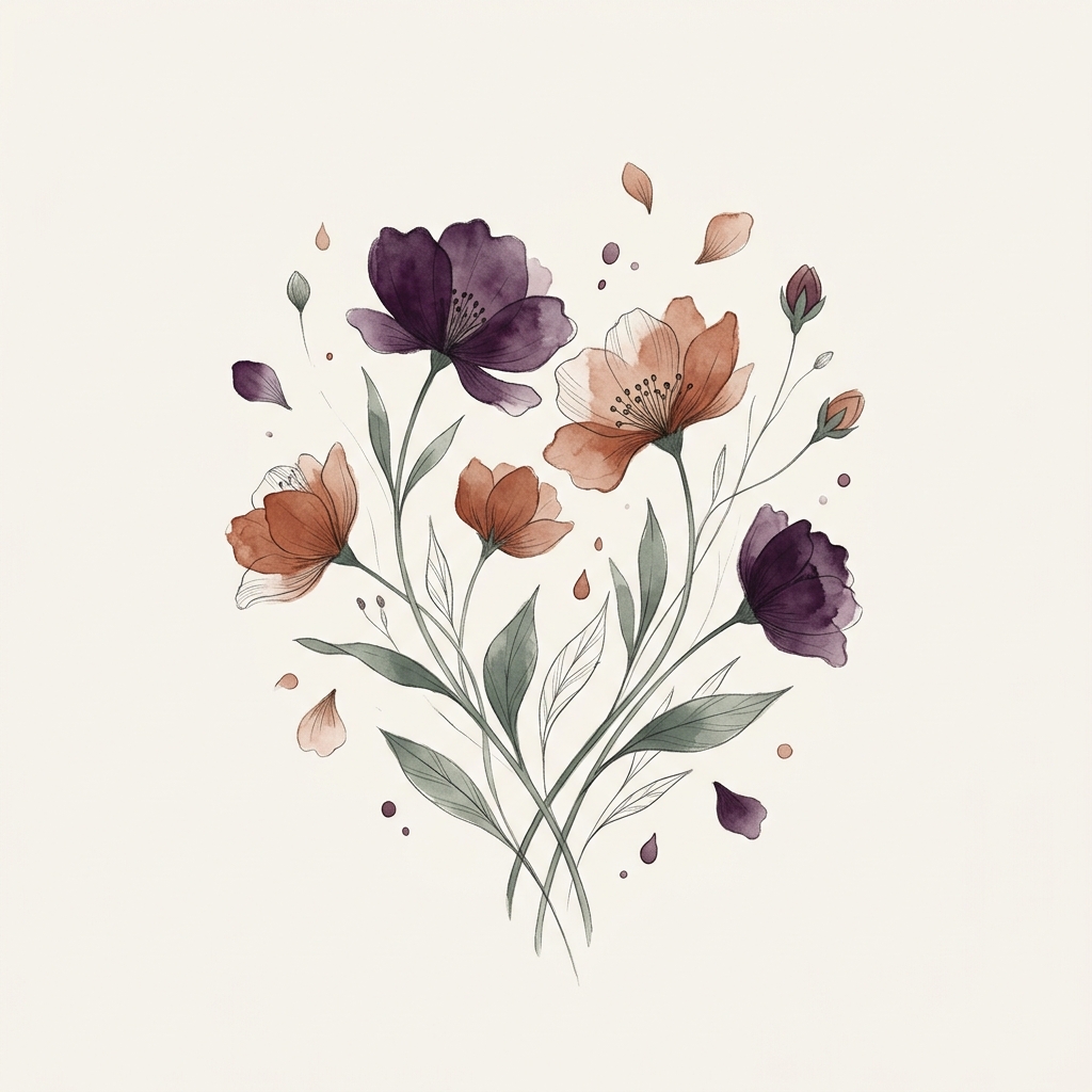 Ilustração em aquarela da família emocional: Solidão